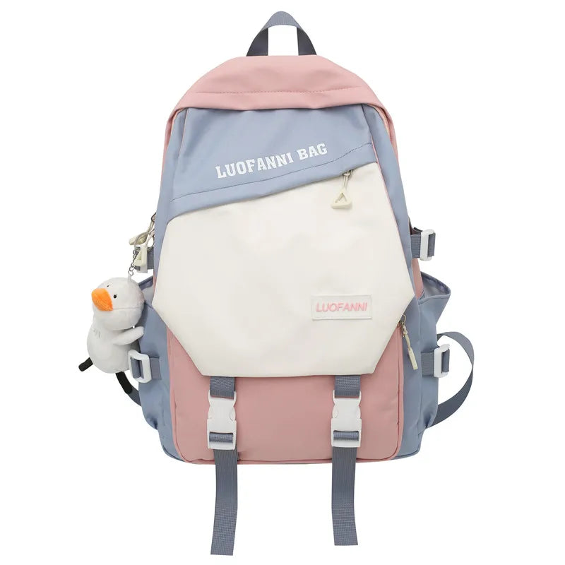 Trendy Female Cute Leisure Nylon Cool Girl Harajuku College Backpack Women Kawaii Laptop School Bag Fashion Lady Travel Book Bag