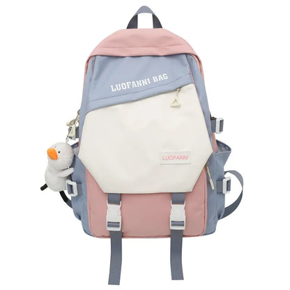 Trendy Female Cute Leisure Nylon Cool Girl Harajuku College Backpack Women Kawaii Laptop School Bag Fashion Lady Travel Book Bag