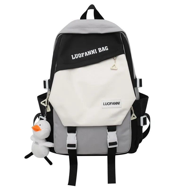 Trendy Female Cute Leisure Nylon Cool Girl Harajuku College Backpack Women Kawaii Laptop School Bag Fashion Lady Travel Book Bag