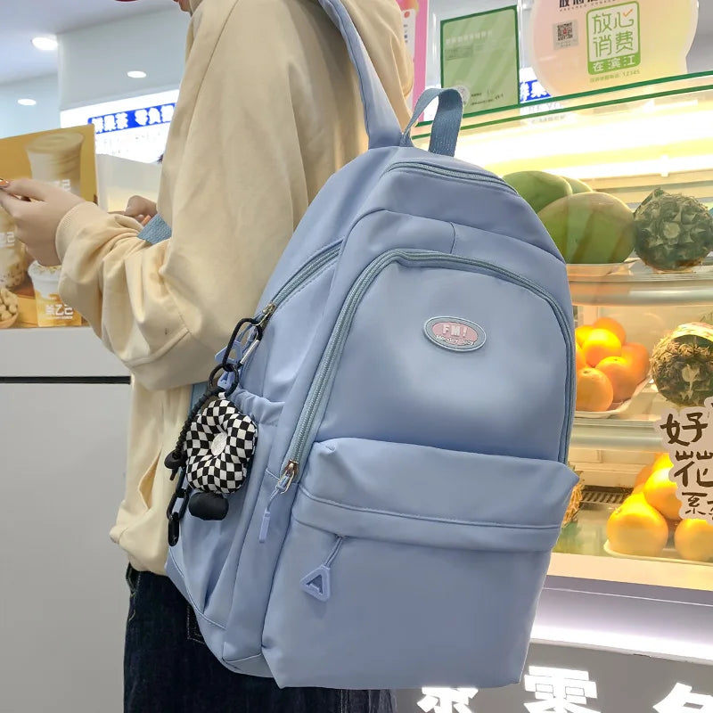 Trendy Female Cute Nylon University Backpack Women Laptop School Bag Girl Leisure College Backpack Fashion Lady Travel Book Bags