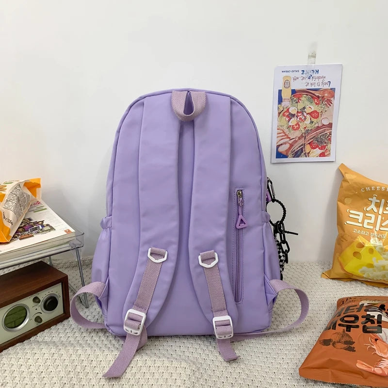 Trendy Female Cute Nylon University Backpack Women Laptop School Bag Girl Leisure College Backpack Fashion Lady Travel Book Bags