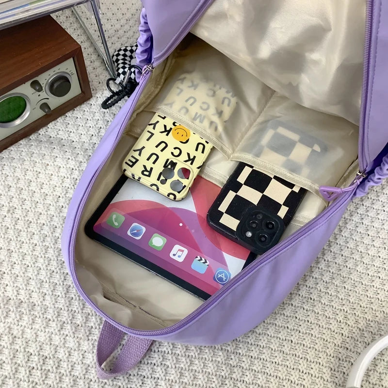 Trendy Female Cute Nylon University Backpack Women Laptop School Bag Girl Leisure College Backpack Fashion Lady Travel Book Bags