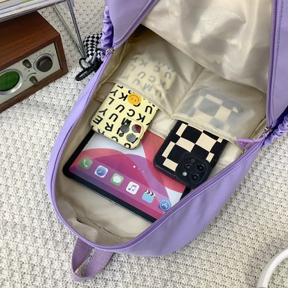 Trendy Female Cute Nylon University Backpack Women Laptop School Bag Girl Leisure College Backpack Fashion Lady Travel Book Bags