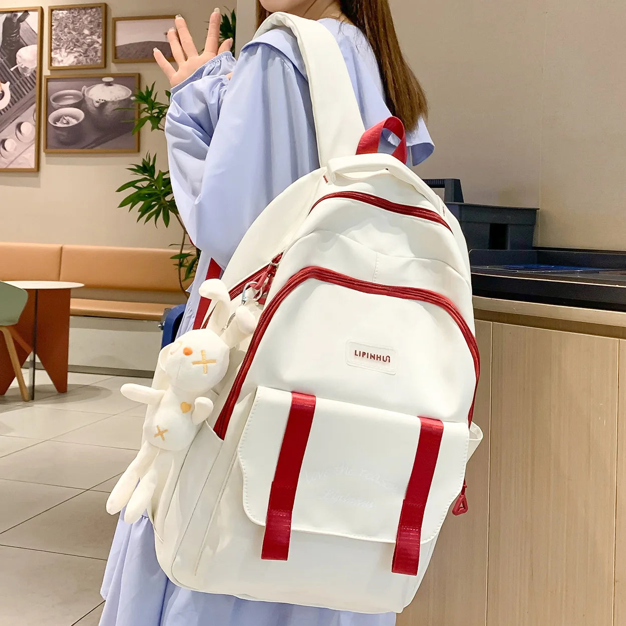 Trendy Female High Capacity School Bag Cute Waterproof Ladies Travel Laptop Women College Backpack Girl Book Bags Fashion Kawaii