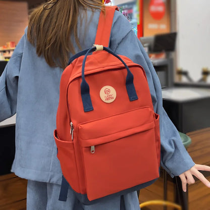 Trendy Female Red Cute School Bag Cool Girl Nylon College Backpack Fashion Lady Kawaii Teen Travel Women Laptop Leisure Book Bag