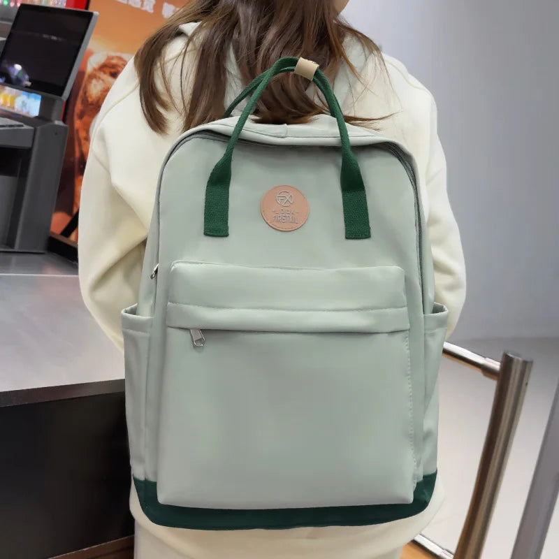 Trendy Female Red Cute School Bag Cool Girl Nylon College Backpack Fashion Lady Kawaii Teen Travel Women Laptop Leisure Book Bag