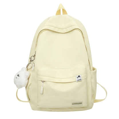 Trendy Female School Bag Cute Green Nylon Travel Laptop Waterproof Cool Women College Backpack Fashion Girl Kawaii Book Bag Lady
