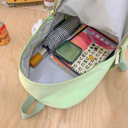 Trendy Female School Bag Cute Green Nylon Travel Laptop Waterproof Cool Women College Backpack Fashion Girl Kawaii Book Bag Lady