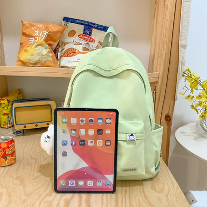 Trendy Female School Bag Cute Green Nylon Travel Laptop Waterproof Cool Women College Backpack Fashion Girl Kawaii Book Bag Lady