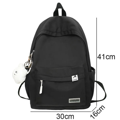 Trendy Female School Bag Cute Green Nylon Travel Laptop Waterproof Cool Women College Backpack Fashion Girl Kawaii Book Bag Lady