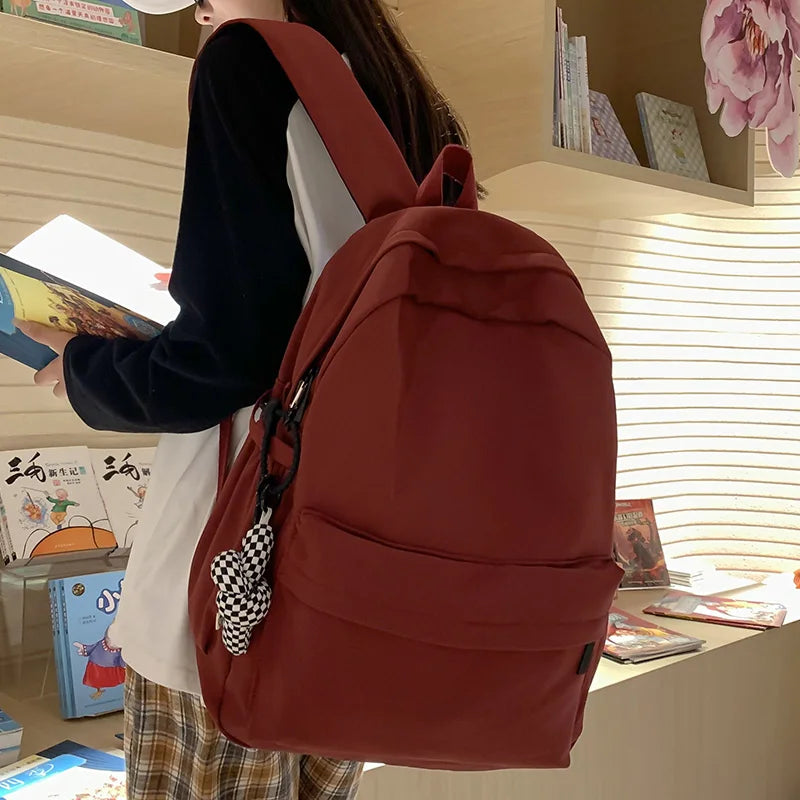 Trendy Female Waterproof Fashion Girl Travel Nylon Book Bags Women Student Laptop Cute School Bag Cool Lady College Backpack New