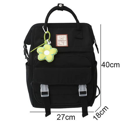 Trendy Female Yellow Laptop College Backpack Fashion Lady Kawaii Book Bag Cool Women Nylon Student Backpack Girl Cute School Bag
