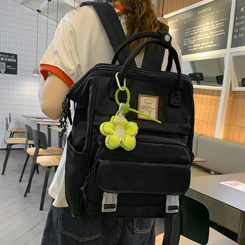 Trendy Female Yellow Laptop College Backpack Fashion Lady Kawaii Book Bag Cool Women Nylon Student Backpack Girl Cute School Bag
