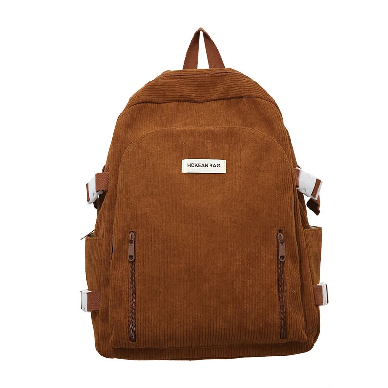 Trendy Girl Corduroy Kawaii Backpack Cool Design Female Travel College Backpack Fashion Lady Cute Book Women Laptop Student Bags