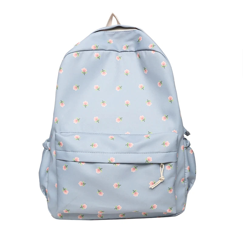 Trendy Girl Floral Print Cute Travel Book Backpack Fashion Female Laptop Student Bag New Lady College Backpack Women School Bags