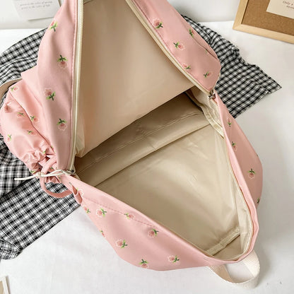 Trendy Girl Floral Print Cute Travel Book Backpack Fashion Female Laptop Student Bag New Lady College Backpack Women School Bags