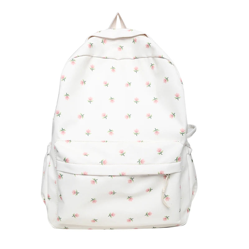 Trendy Girl Floral Print Cute Travel Book Backpack Fashion Female Laptop Student Bag New Lady College Backpack Women School Bags