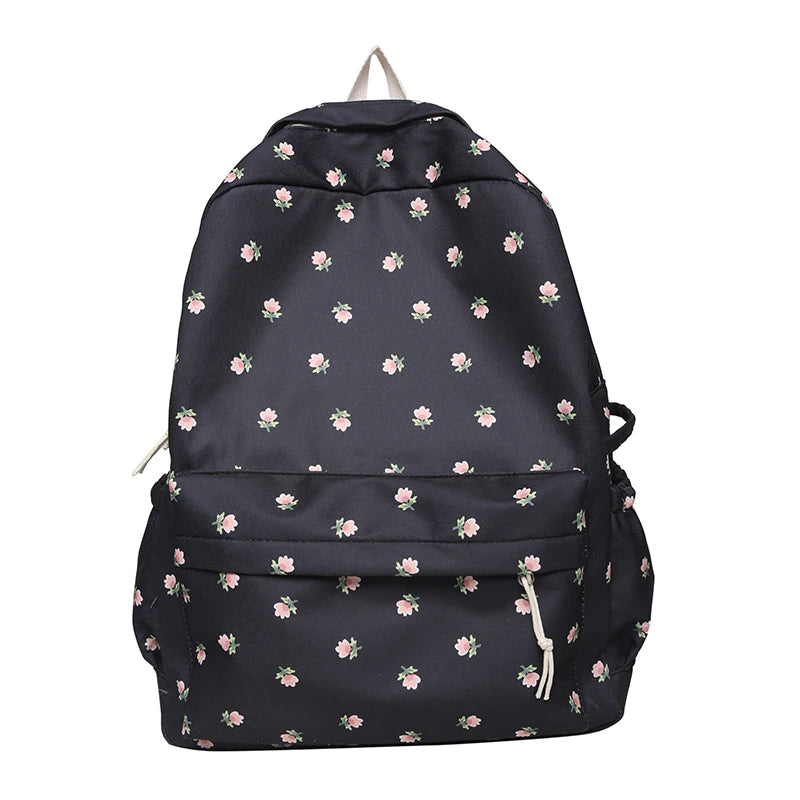 Trendy Girl Floral Print Cute Travel Book Backpack Fashion Female Laptop Student Bag New Lady College Backpack Women School Bags