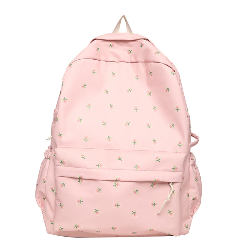 Trendy Girl Floral Print Cute Travel Book Backpack Fashion Female Laptop Student Bag New Lady College Backpack Women School Bags