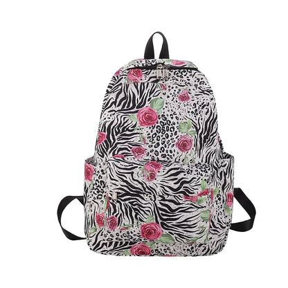 Trendy Girls Backpack Leopard Print Female College Student Backpack Middle School Student Bag Laptop Computer Bag Mochila