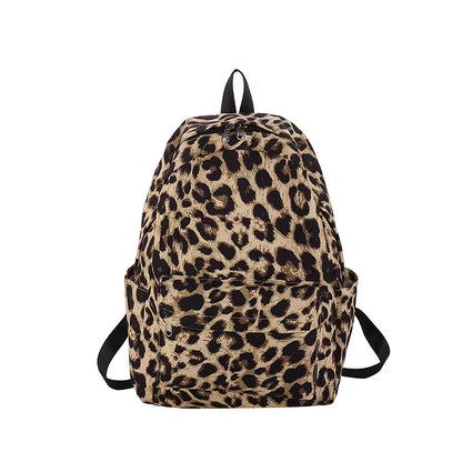 Trendy Girls Backpack Leopard Print Female College Student Backpack Middle School Student Bag Laptop Computer Bag Mochila
