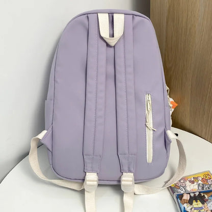 Trendy Kawaii Lady Laptop College Backpack Nylon Badge Travel Girl School Bag Fashion Women Student Backpack Female Cute New Bag