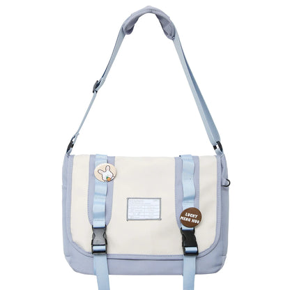 Trendy Ladies Khaki Badge Shoulder Bag Women Travel Nylon Handbag Female High Capacity Crossbody Bag Fashion Girl Messenger Teen