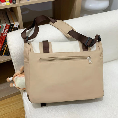 Trendy Ladies Khaki Badge Shoulder Bag Women Travel Nylon Handbag Female High Capacity Crossbody Bag Fashion Girl Messenger Teen