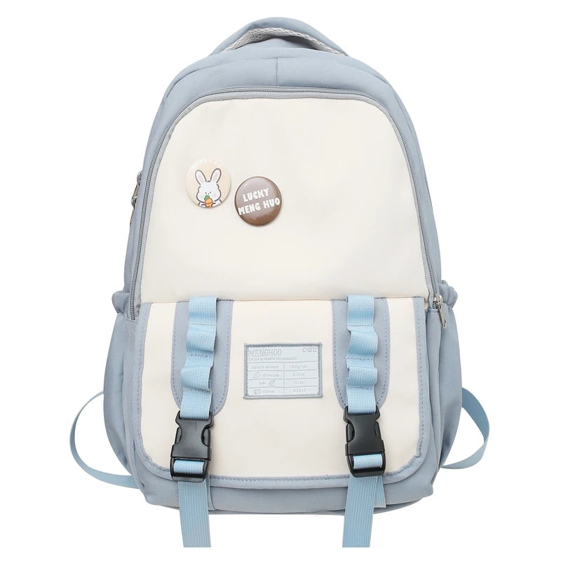 Trendy Lady Cute Coin Purse College Backpack Women Laptop Badge Kawaii School Bag Fashion Girl Travel Female Nylon Book Bag Cool