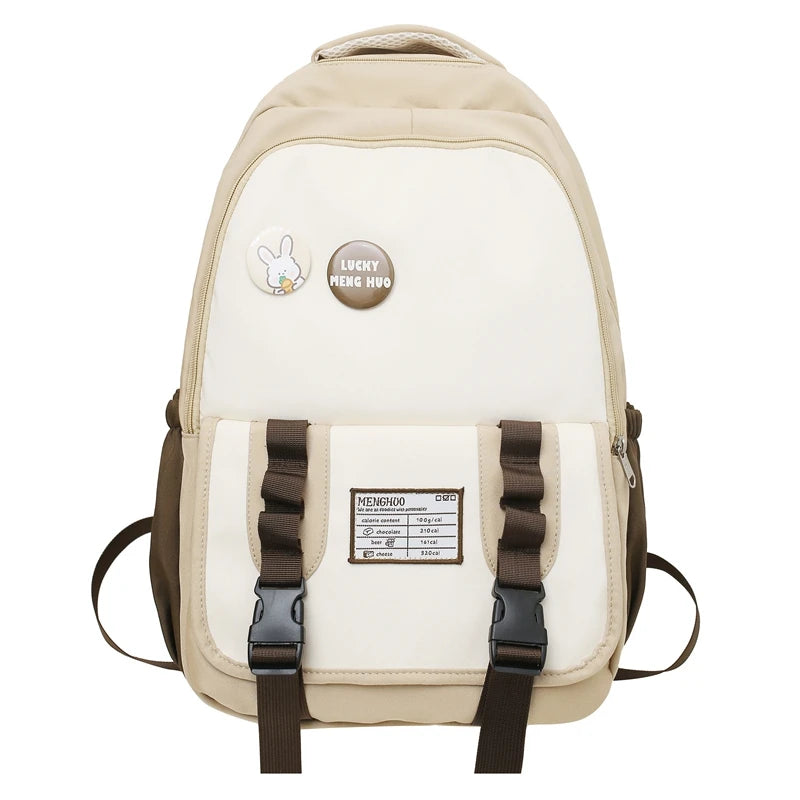 Trendy Lady Cute Coin Purse College Backpack Women Laptop Badge Kawaii School Bag Fashion Girl Travel Female Nylon Book Bag Cool