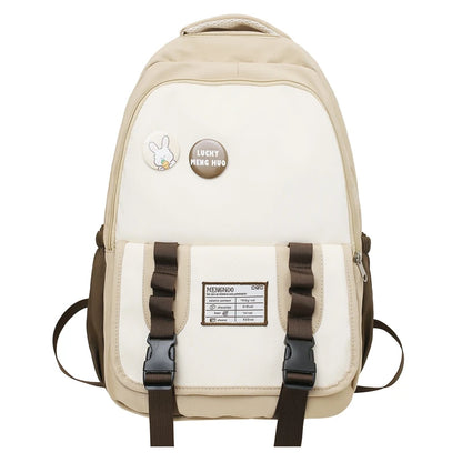 Trendy Lady Cute Coin Purse College Backpack Women Laptop Badge Kawaii School Bag Fashion Girl Travel Female Nylon Book Bag Cool