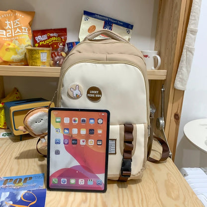 Trendy Lady Cute Coin Purse College Backpack Women Laptop Badge Kawaii School Bag Fashion Girl Travel Female Nylon Book Bag Cool