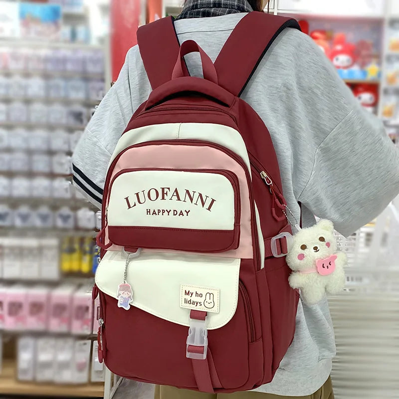 Trendy Lady Kawaii Harajuku Waterproof College Backpack Fashion Women SchoolBag Cute Girl Travel Book Backpack Female Laptop Bag