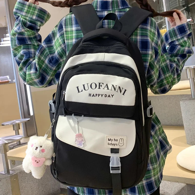 Trendy Lady Kawaii Harajuku Waterproof College Backpack Fashion Women SchoolBag Cute Girl Travel Book Backpack Female Laptop Bag