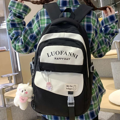 Trendy Lady Kawaii Harajuku Waterproof College Backpack Fashion Women SchoolBag Cute Girl Travel Book Backpack Female Laptop Bag