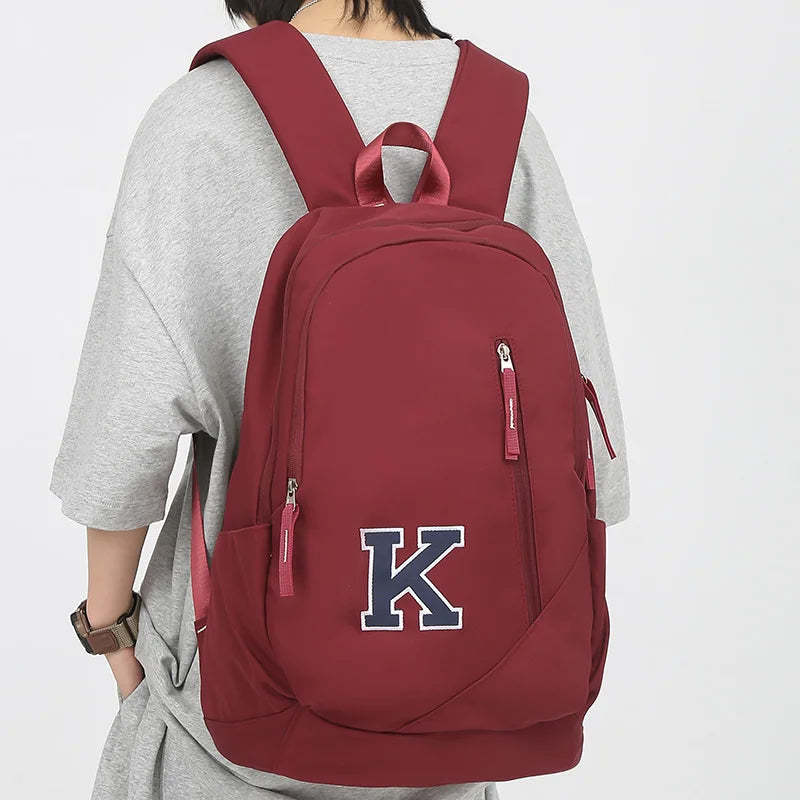 Trendy Lady Men High Capacity Red Backpack Girl Boy Laptop School Bag Fashion Male Women College Backpack Female Travel Book Bag