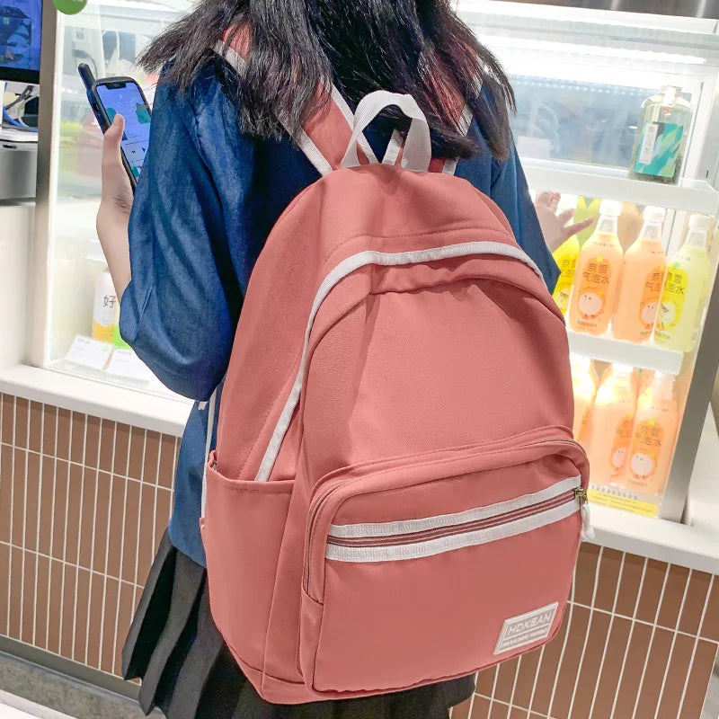 Trendy Lady Nylon College New Women School Bag Girl Travel Book Backpack Cool Fashion Female Laptop Bag Teenage Student Rucksack