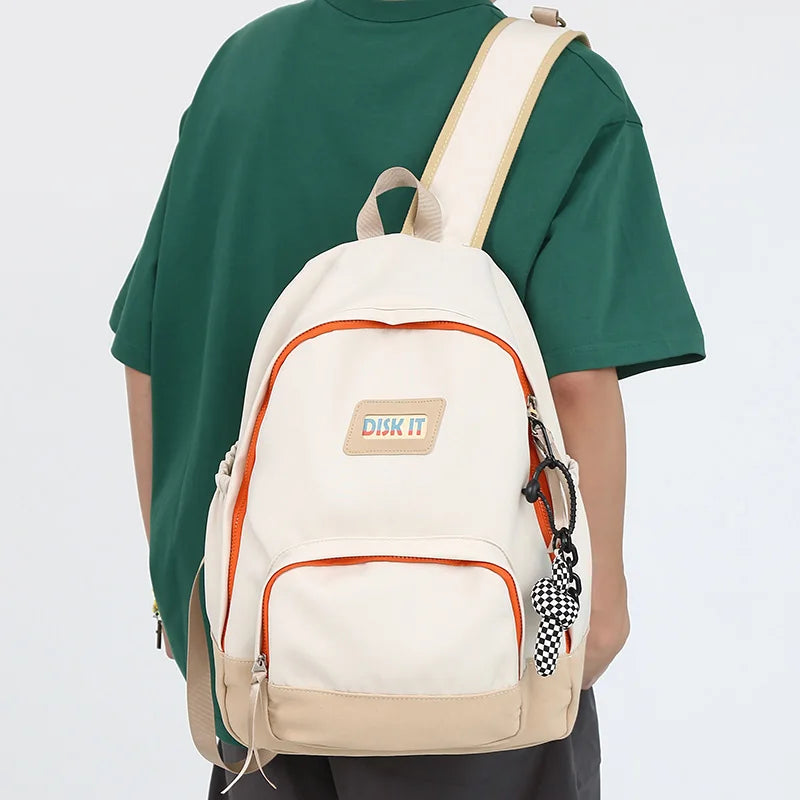 Trendy Lady Nylon Student Backpack New Male Women College Backpack Girl Boy Laptop School Bag Fashion Female Men Travel Book Bag