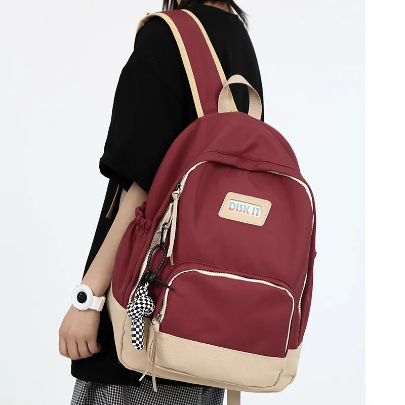 Trendy Lady Nylon Student Backpack New Male Women College Backpack Girl Boy Laptop School Bag Fashion Female Men Travel Book Bag