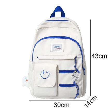 Trendy Lady Waterproof Kawaii Nylon Book Bag Female Laptop College Backpack Girl Cute School Bags Fashion Women Backpack Student