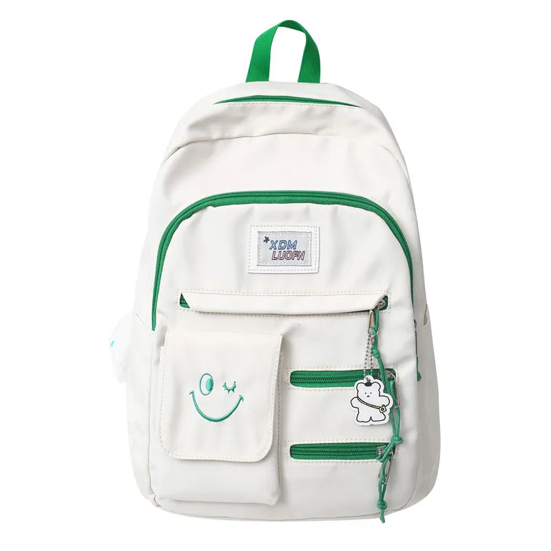 Trendy Lady Waterproof Kawaii Nylon Book Bag Female Laptop College Backpack Girl Cute School Bags Fashion Women Backpack Student