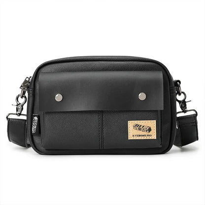 Trendy Leather Men Messenger Fashion Shoulder Crossbody s Casual Handbag Outdoor Small Male Square Bag