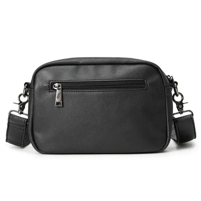 Trendy Leather Men Messenger Fashion Shoulder Crossbody s Casual Handbag Outdoor Small Male Square Bag