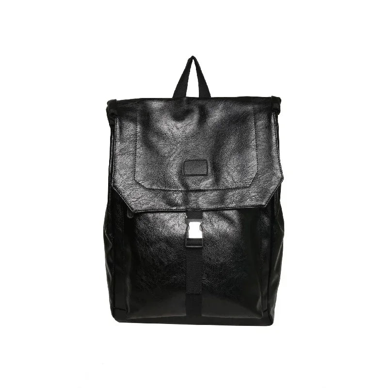 Trendy Leather Men's Korean Style Travel Backpack High Quality Male Laptop Bag Fashion Student School Bags