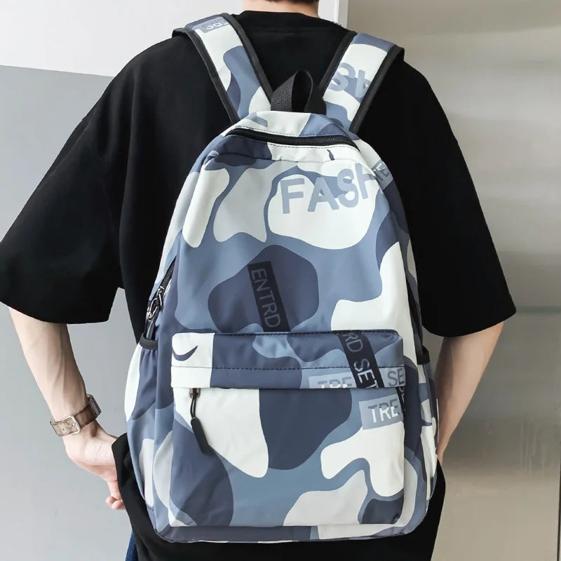 Trendy Male Women Camouflage College Backpack Fashion Boy Girl Nylon School Bag Lady Men Laptop Travel Backpack Female Book Bags
