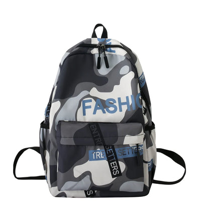 Trendy Male Women Camouflage College Backpack Fashion Boy Girl Nylon School Bag Lady Men Laptop Travel Backpack Female Book Bags