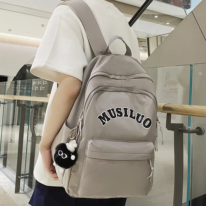 Trendy Men Women Green Leisure Book Bag Male Student Nylon Girl Boy Travel School Bag Cool Lady Laptop College Backpacks Fashion