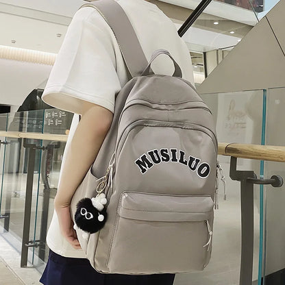 Trendy Men Women Green Leisure Book Bag Male Student Nylon Girl Boy Travel School Bag Cool Lady Laptop College Backpacks Fashion