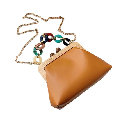 Trendy Mini Chain Crossbody Purse Fashionable Women Clip Clutch Bag Lightweight