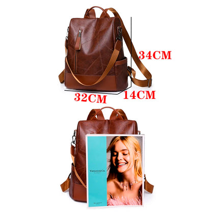 Trendy Multifunctional High Capacity Anti Theft Backpack Luxurious Women's Designer Brand Backpacks High Quality Leather Bookbag